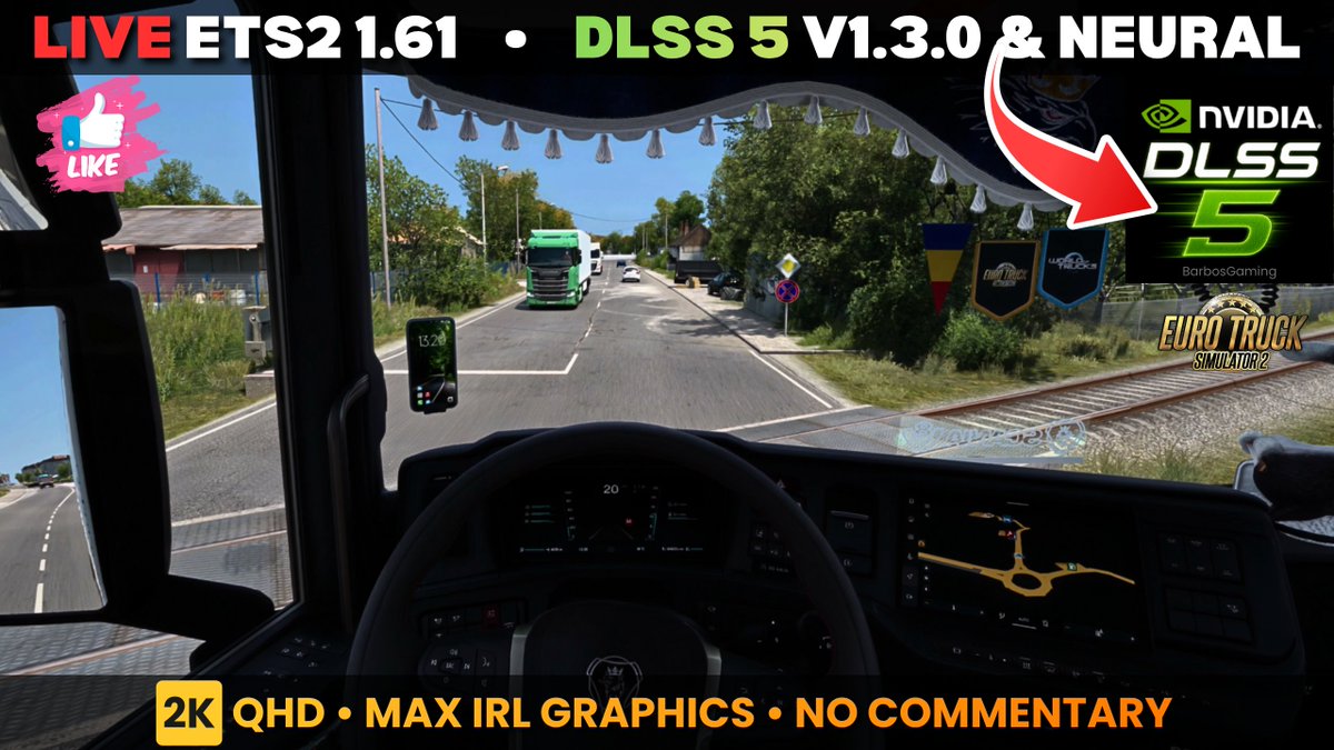 BarbosGaming's tweet photo. Another ETS2 live session completed! 🚛
A day in the life of a Virtual Trucker on ETS2 1.61 with DLSS 5, running 2K Ultra Max Graphics.
No Commentary — just trucking. 👌
🎥 Watch the replay:
https://t.co/kcDAxeZXx6
#ETS2 #EuroTruckSimulator2 #DLSS5 #VirtualTrucker https://t.co/Gea0FautYy