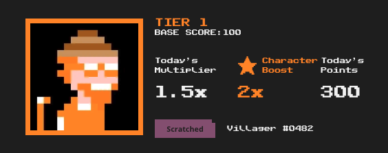 villagers_nft's tweet photo. Show us your best daily scores! 👀 https://t.co/PdnUeXCQtc