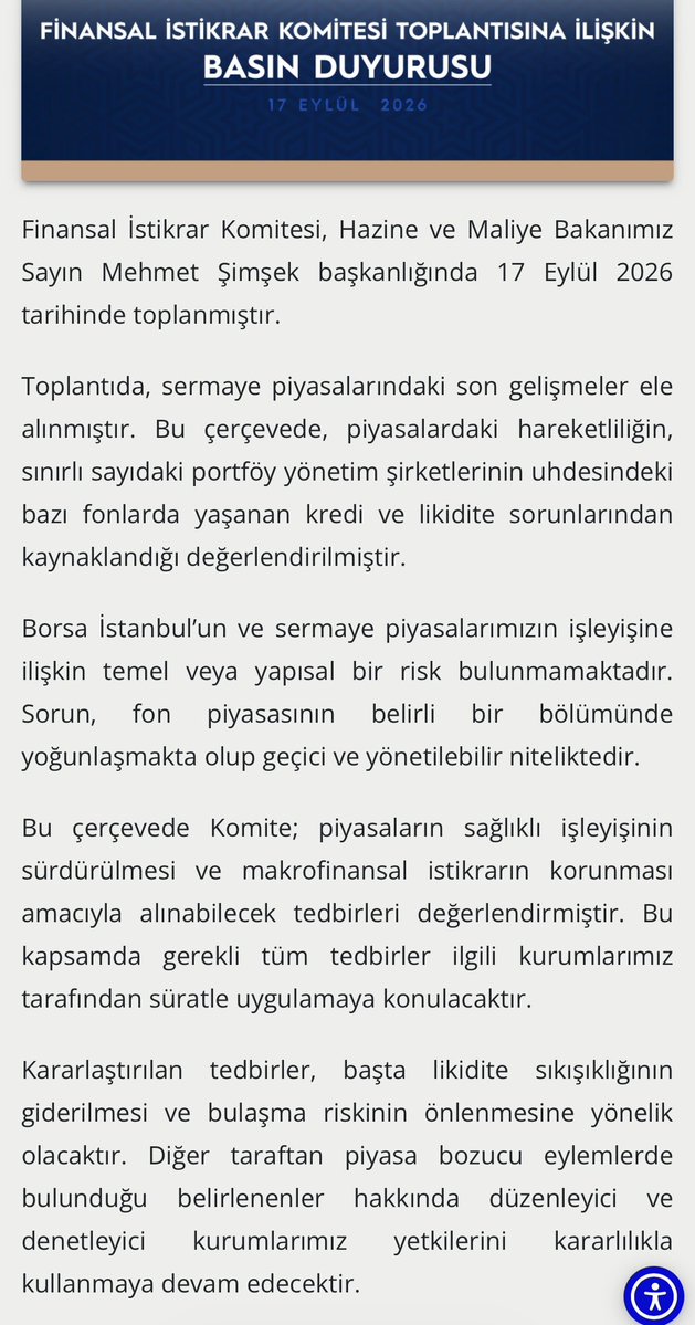 mustfsnmz's tweet photo. Demek ki neymiş; belirli sayıdaki fonlarla ilgiliymiş sorun. “yapısal bir risk bulunmamaktadır. Sorun, fon piyasasının belirli bir bölümünde yoğunlaşmakta olup geçici ve yönetilebilir niteliktedir.” Hangi bölüm? Bu bölüm nasıl kuruldu, gelişti ve bir habis ur halini aldı? Kimler mesela bu işin içinde? Saray danışmanları var mı? Parti ile organik ilişkisi olanlar var mı? Neden tüm uyarılara rağmen serpilip büyüdüler ve zamanında müdahale edilmedi? Çeşme akarken onlar da kovalarını doldursunlar sonra bakarız, Böyle mi oldu?
