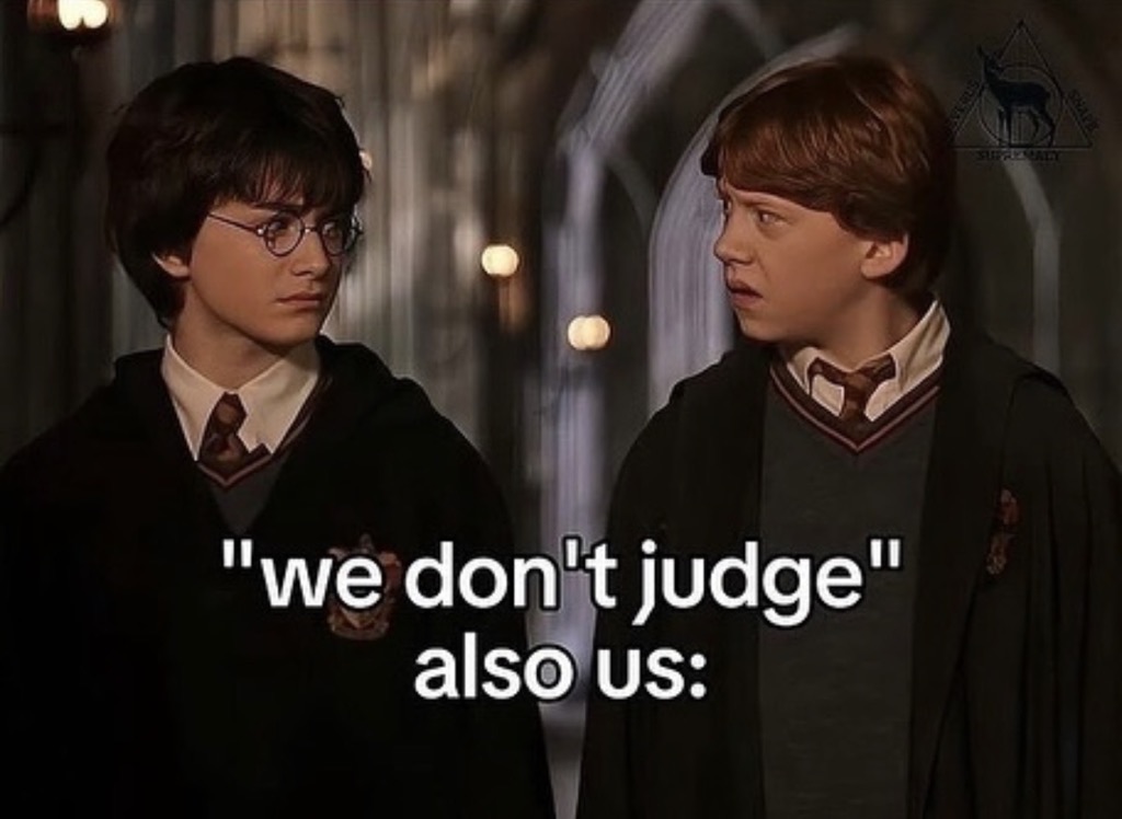 TheDailyHPotter's tweet photo. We don't judge… 😏 https://t.co/ApLeIkO6Yq