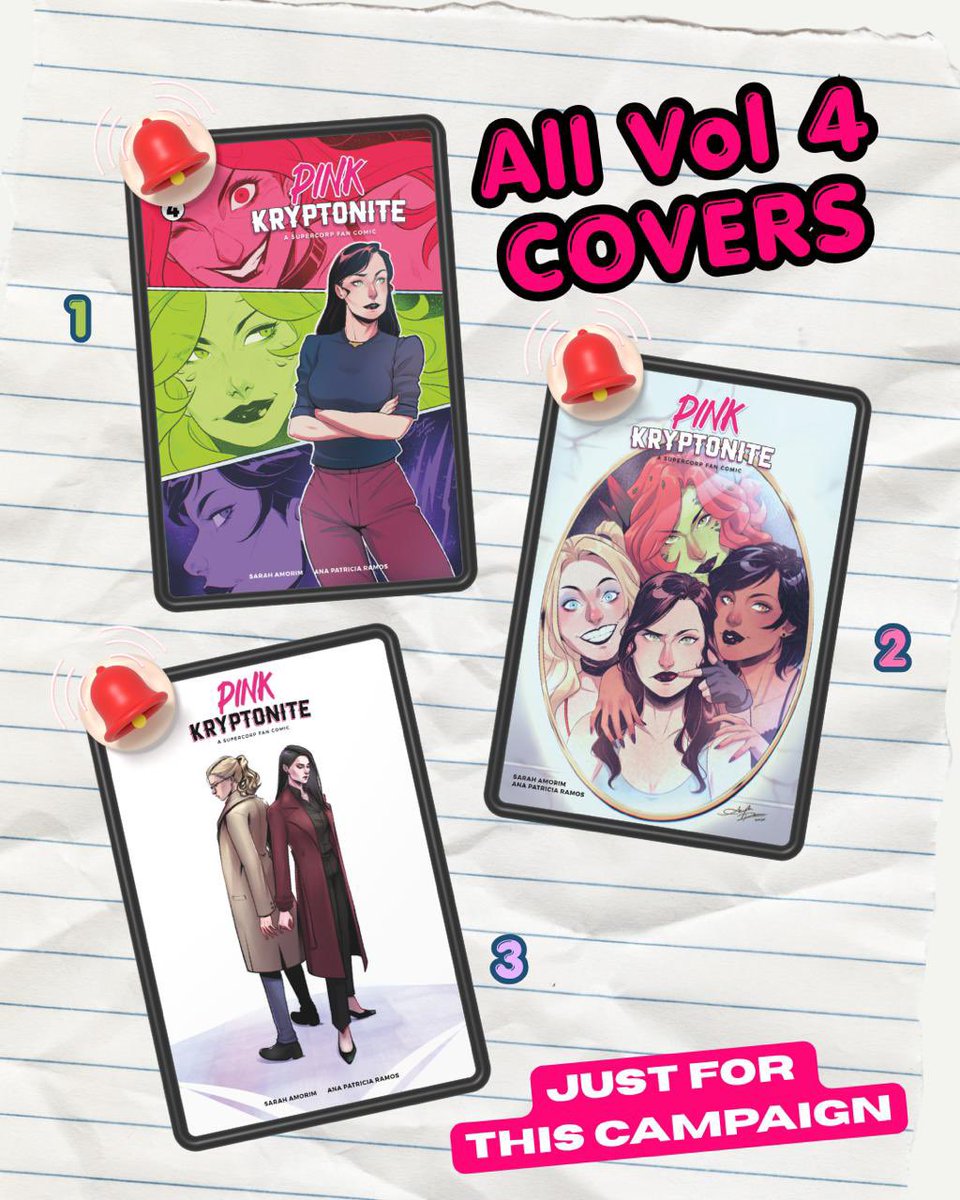 anapa_ramos's tweet photo. Were almost at the Middle of the campaign! 🙌🏻✨ Here’s a glimpse of the 3 different covers you can get for Volume 4! (3rd one by the Wonderful @grapecie 🫶🏻💖) dont forget to share it and Help us reach our last stretch goal! 🥹 https://t.co/nwq7zkUoXq https://t.co/7KBvJmvsE0