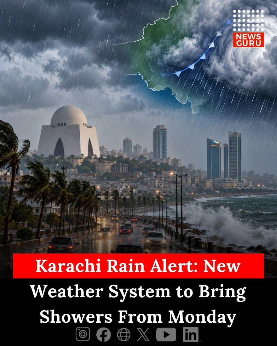 ZenaidaAulldr's tweet photo. Karachi may get temporary relief from the heat as a weather system approaches Sindh, bringing light rain, thunderstorms and gusty winds from Monday to Tuesday. Several districts could see rain between September 13 and 15. https://t.co/C98Xnh5JZP