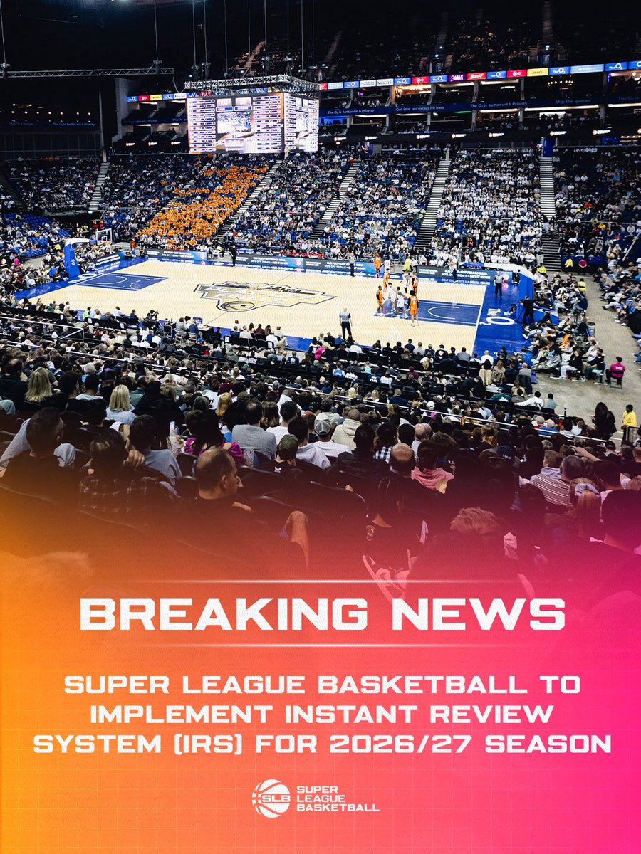 SprLeagueBballM's tweet photo. 📺👀 We are excited to announce the introduction of an Instant Review System (IRS) for the 2026/27 season, providing Referees with an additional tool to support decision-making and further enhance transparency across the competition.

Read more and be part of this weekend's action via the link: https://t.co/ZZOMXIcXeb

#StandTall #BritishBasketball