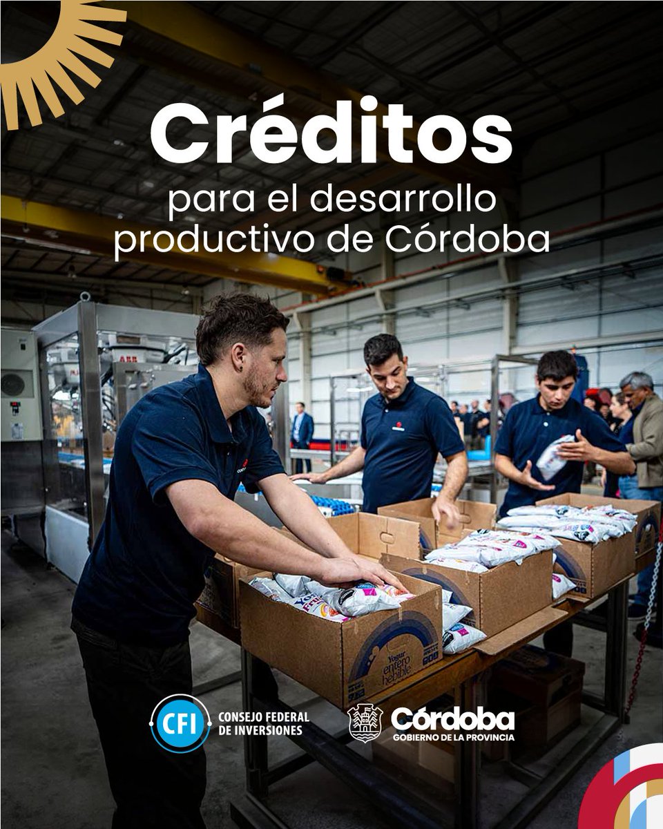 MinEconomiaCba's tweet photo. 🚀 $22.000 millones en créditos blandos para el sector productivo cordobés. El @gobdecordoba y el @CFI_Argentina acuerdan un nuevo paquete de financiamiento para potenciar a las PyMEs provinciales. Créditos de hasta $500 millones, plazos hasta 60 meses y líneas especializadas. https://t.co/TjhuZ1Kwpt