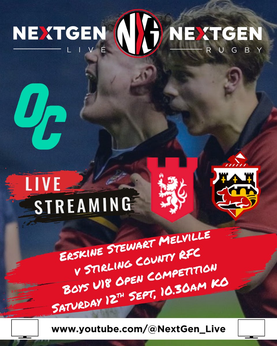 KarrenZuclich's tweet photo. Live Rugby: Erskine Stewart Melville v Stirling County RFC, Saturday at 10:30 a. m. Join us for Scottish Boys U18 Open Competition action as Stew Mel host Stirling County in a Pool B school-versus-club clash. It should be a cracker! https://t.co/gqlJPxnyp3