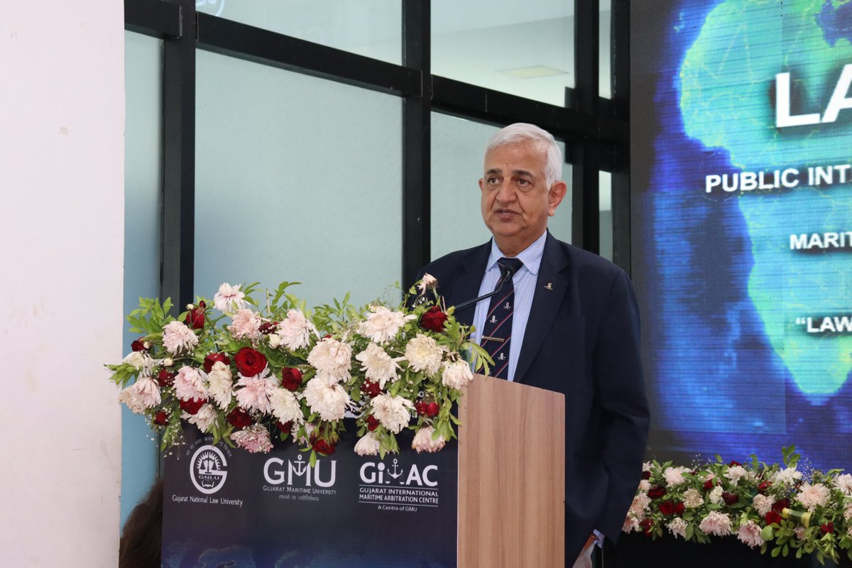 nmfindia's tweet photo. Vice Admiral Pradeep Chauhan, AVSM & Bar, VSM, IN (Retd), Director-General, National Maritime Foundation, delivered the Summative Guidance at #LAWSEA2026, drawing two days of wide-ranging deliberation on maritime disputes into a coherent set of takeaways.

#LAWSEA2026 #MaritimeLaw #NationalMaritimeFoundation