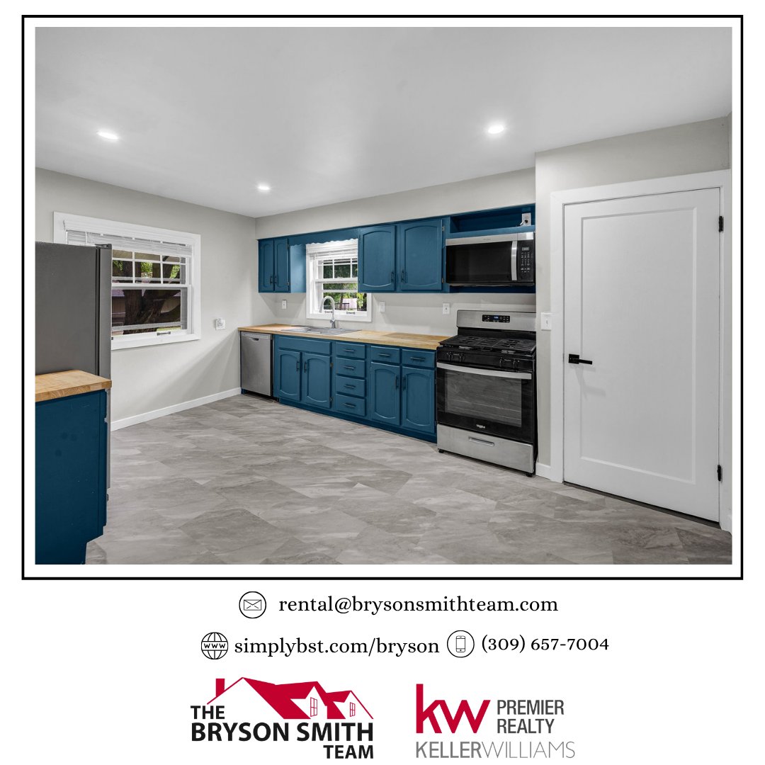 BrysonSmithTeam's tweet photo. 🏡 CLEAN, CRISP & MOVE-IN READY ✨
📍 6605 North Sheridan Road | Peoria
✨ 3 bedrooms | 1 full bath

📐 Approx. 1,287 finished sq. ft.
💙 Statement kitchen with blue cabinetry
🍴 Stainless steel appliances + generous counter space
☀️ Bright interior with great natural light
🤎 Warm wood-look flooring throughout much of the home
🛁 Updated bathroom with clean, modern finishes
🌳 Spacious yard with room to enjoy the outdoors
🪵 Front deck for a little extra outdoor living space
🚗 Attached garage access
🐾 Pets welcome with applicable pet deposit
📍 Convenient Peoria location
👀 See more: https://t.co/x7h9Sn9qDX
👉 Apply today: https://t.co/KVPyRYV1HF

Presented By:

🦸‍♂️ Bryson Smith, CEO & Designated Managing Broker

Bryson Smith Team - Keller Williams Premier Realty
309.282.4918 - rental@brysonsmithteam.com
