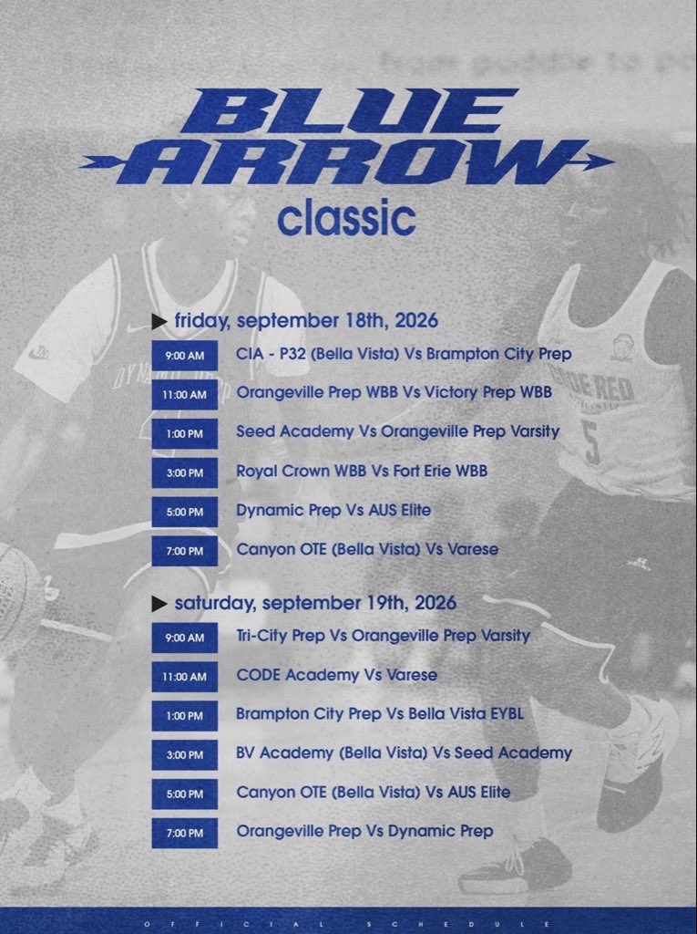 SonnyMaxwell10's tweet photo. Excited to be representing Aus Elite at Blue Arrow Classic at Humber College from 18th-20th of september

Friday 18th: 5pm vs Dynamic Prep
Saturday 19th: 5pm vs Canyon OTE
Sunday 20th: 3pm vs Bella Vista EYBL https://t.co/8W2OQ7mgoq
