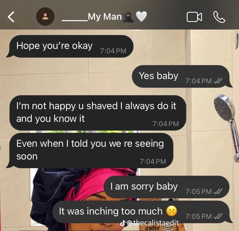 _agneeess's tweet photo. She told him that she shaved and his response got me😂😭💔 https://t.co/0cvSE59r2q