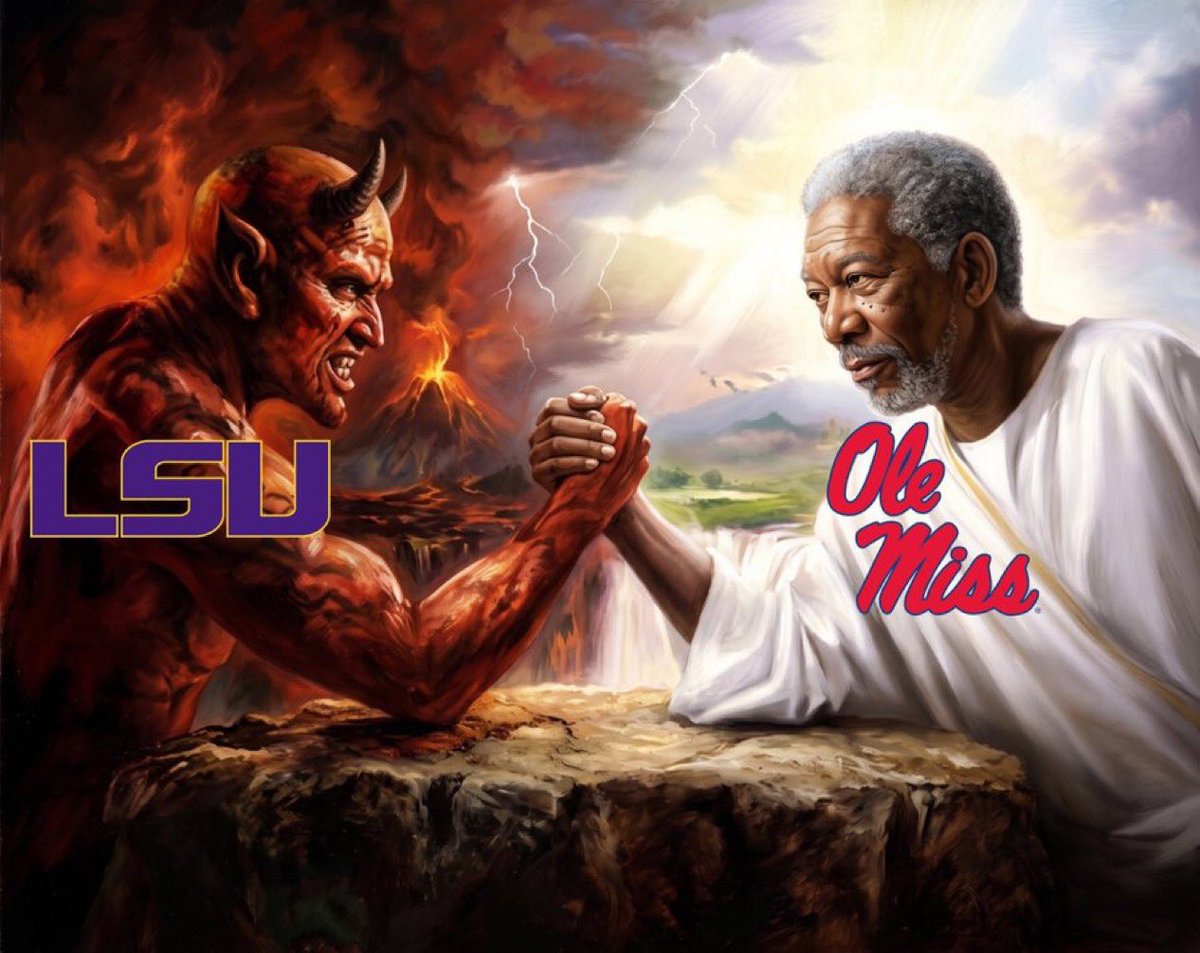 OnyxOdds's tweet photo. @CollegeGameDay Ole Miss literally has God on their side vs. the villains of CFB https://t.co/fT9aK51Yif