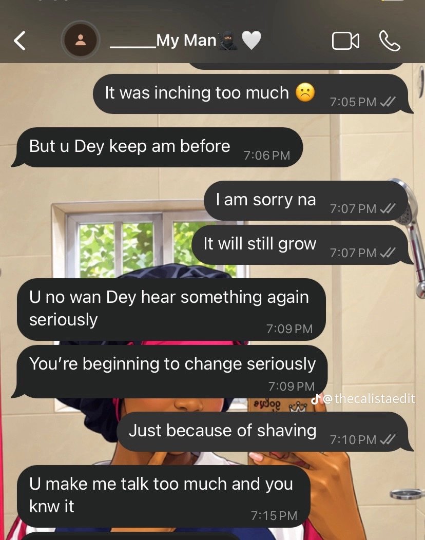 _agneeess's tweet photo. She told him that she shaved and his response got me😂😭💔 https://t.co/0cvSE59r2q