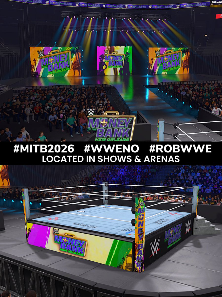 SelfMadeB33ZY's tweet photo. WWE #MoneyInTheBank concept
Uploaded to creations 🎭🤼🏙️
#NewOrleans #WweRaw #WweNxt #Smackdown #SummerSlam #SNME #Wrestlemania #CmPunk #RomanReigns #WWE2K26 #WWE2K27 https://t.co/eidV8sZWQ1