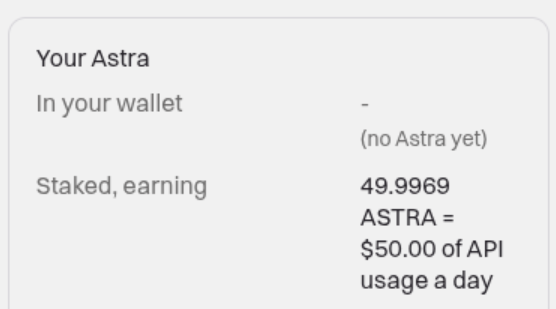 agazdev's tweet photo. @UseSurplus just launched $ASTRA staking 👀

You can now lock $Surplus to mint $ASTRA, stake it, and earn daily AI inference credits.

Current starting rate:
• 100k SURPLUS ≈ 1 ASTRA
• 1 staked ASTRA = $1/day in API-list credits
• ASTRA can later be burned to unlock the original SURPLUS collateral

I just minted + staked ~50 ASTRA.

Interesting tokenomics, especially since the base rate, credit value, and supply target can still be adjusted as the system evolves.

https://t.co/gBADkAbr7U