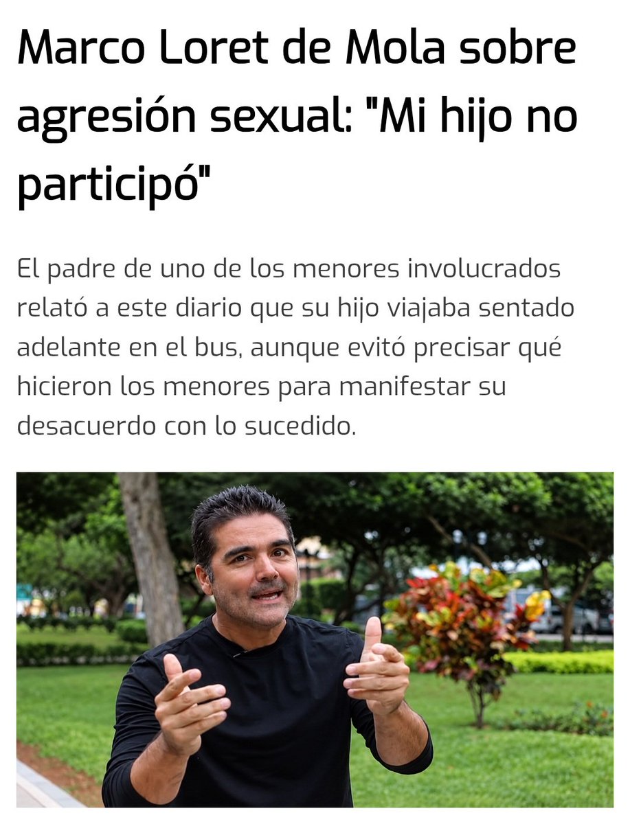 Chuno2004's tweet photo. Mariano Loret de Mola es hijito de Marco Loret de Mola, el q se la pasaba en la pandemia explicando con su pizarra y le hacía guiños a los fujimoristas.

En Perú21, dice q su hijo es inocente pero no quiere hablar nada del delito. Ahí vemos tmb q los padres son asquerosos. https://t.co/sGW32KJgop