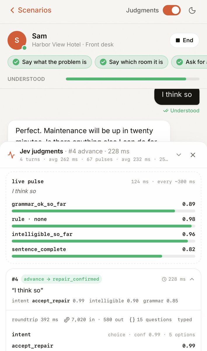 lalejo28's tweet photo. Aproveché lo rápido que responde Jev de @typesafeai y armé una mini app para practicar inglés en situaciones cotidianas.

Te corrige mientras escribís: le hace preguntas a Jev sobre tu frase y en ~200 ms te marca el error y la regla

Les dejo el link 

https://t.co/UXM5CuzD81 https://t.co/kJtaSVtw67