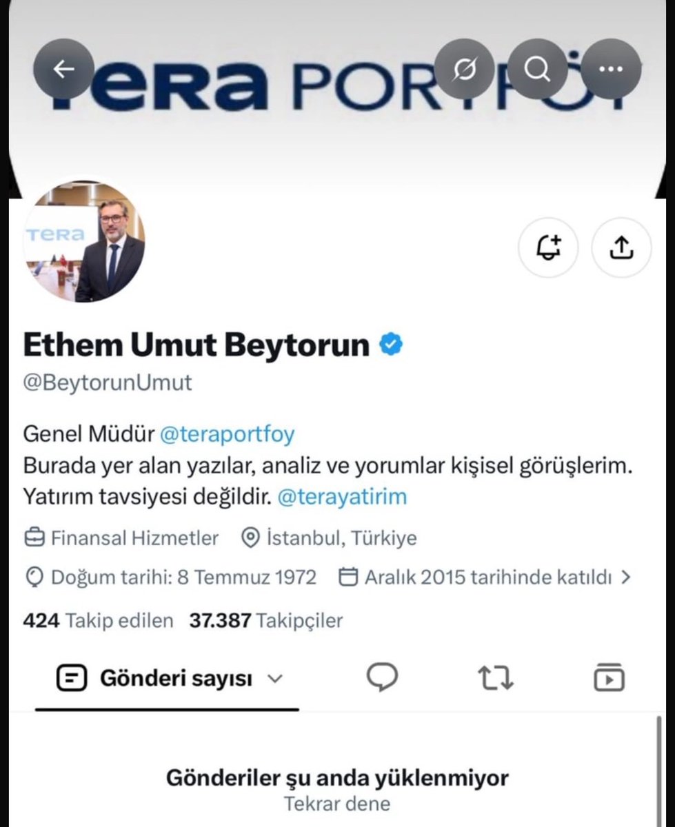 p6xwave's tweet photo. #teraportföy Genel Müdürü Ethem Umut Beytorun Twitter / X, Linkedln dahil ne kadar sosyal medyası varsa kapatıp arazi oldu. https://t.co/2SXdTFHpgf