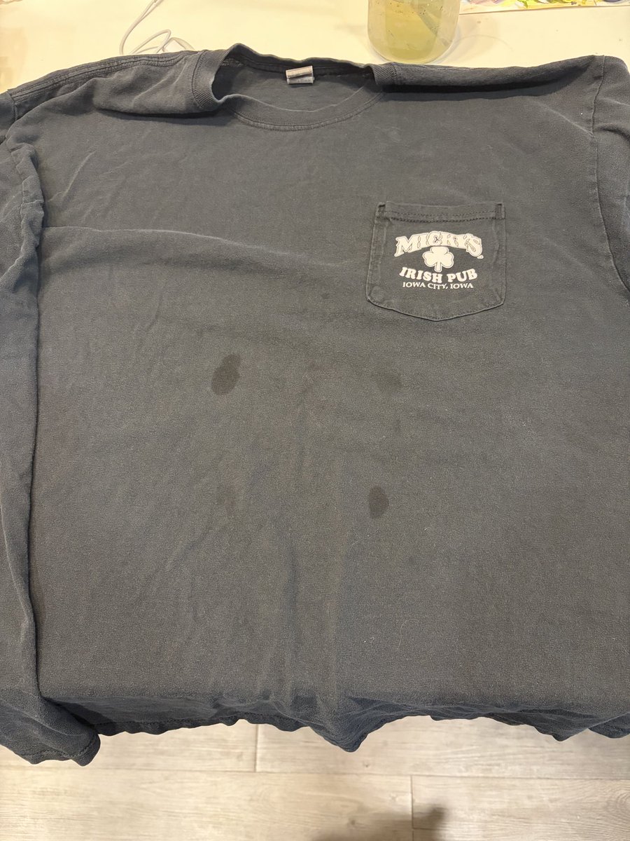 thelucasstrain's tweet photo. Just lost a hall of fame outside shirt to a career ending grease stain injury and it’s now an inside shirt 🫡💔 https://t.co/HmDFJEhfJB