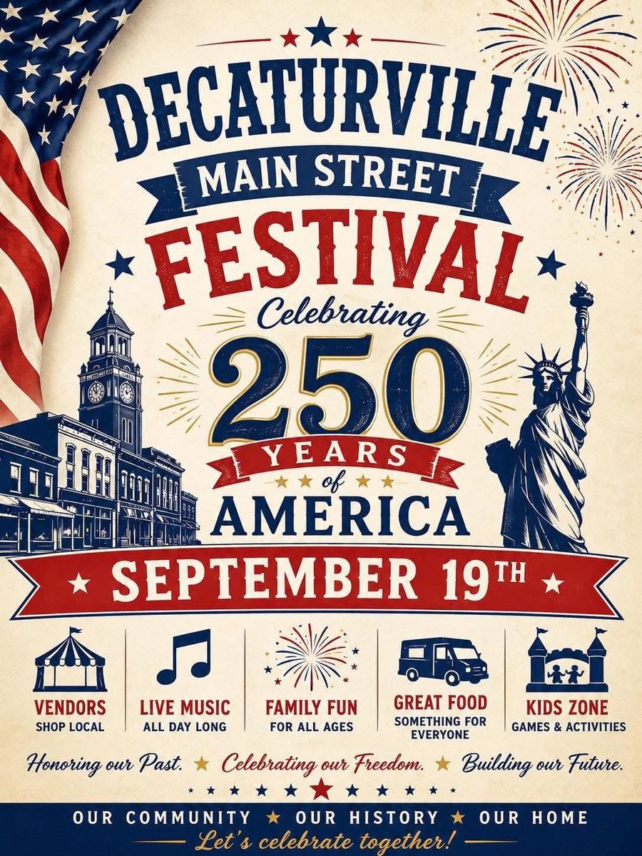 MorrisLakeHomes's tweet photo. Events in Decaturville, TN this weekend!
Mark your calendars! Decaturville Main Street Festival is THIS Saturday.
📷 Pamela Bartholomew via Facebook
👉 Learn more: https://t.co/TYpkFWQT4e
#decaturville #decaturvilletn #decaturvilleevents #tnriver #decaturvillemainstreet https://t.co/BDdbg3Kmmu