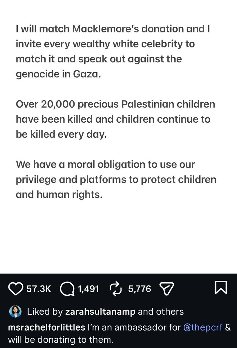 I_amMukhtar's tweet photo. Ms. Rachel said she’ll match Macklemore’s $1 million donation and donate the money to the Palestine Children’s Relief Fund. https://t.co/W5P0ATTXRy
