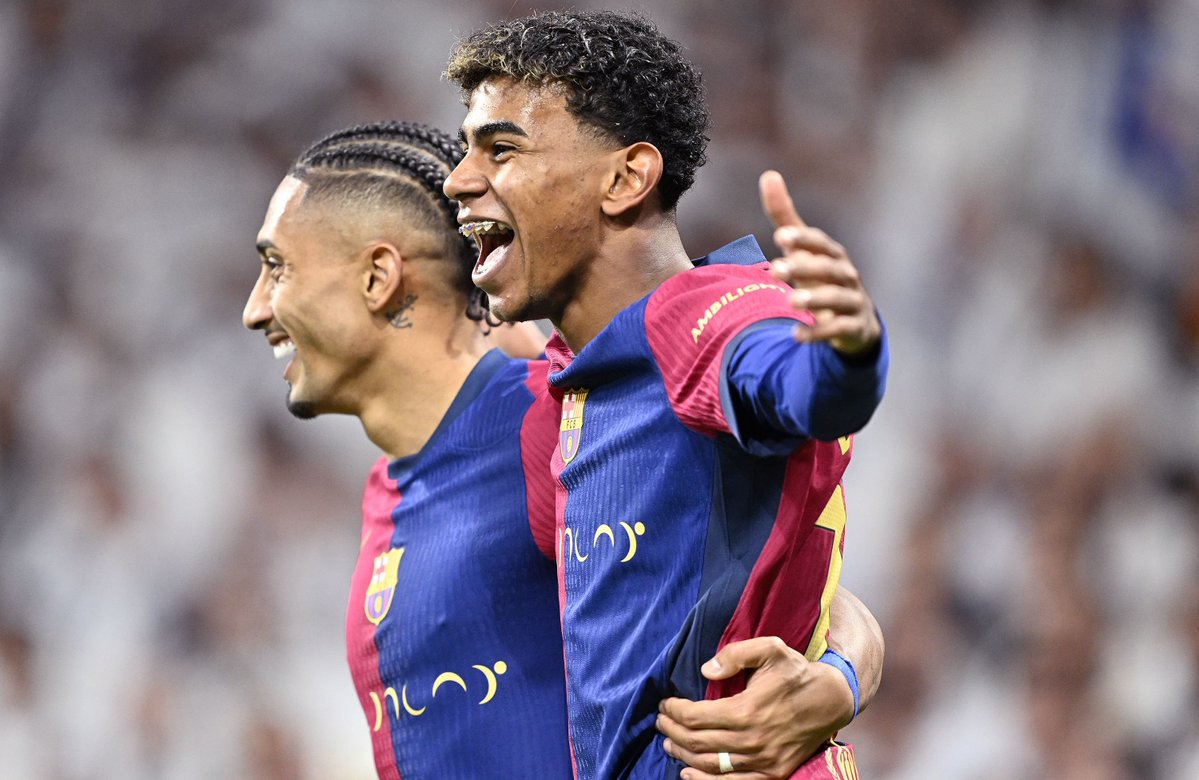BarcaUniversal's tweet photo. 🚨 Lamine Yamal: "I don't care if people call me black. I'm black, I'm no other color."

"What matters is the intention, but yes, you can see when they call you black to offend you."

"For example, in those videos from the Bernabeu, where Raphinha and myself were being racially abused... In the end, they're the ones paying the ticket to see me play."

"I'm not going to stop playing because they're showing lack of respect. I'm not doing that."