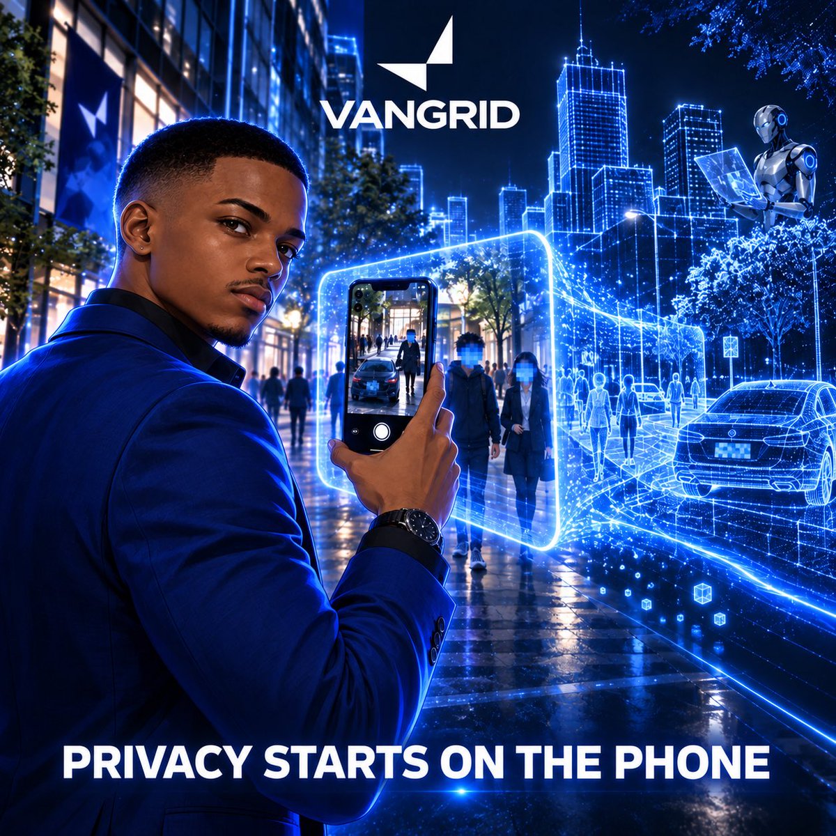 FAVE0124's tweet photo. One question came to mind while learning about @vangrid_io :

If people are recording real places, what happens when someone’s face or number plate enters the frame?

Vangrid handles that directly on the phone.

Its app detects and blurs both before the video is encoded, meaning the unblurred frames never leave the device.

The buyer receives the reconstructed 3D model. They never receive the contributor’s source video.

This detail matters to me. Physical AI needs ground-level data, and contributors need to know how the people around them are protected.

Building privacy into the capture process makes the whole idea more practical for real-world use.

Would this make you more comfortable contributing a capture?