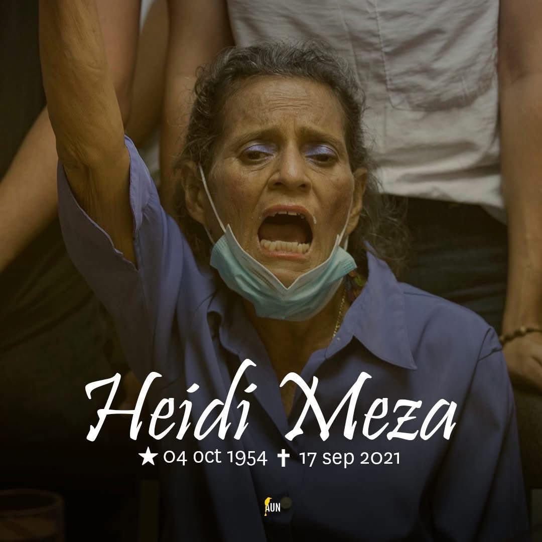 AUNNicaragua's tweet photo. 🕊️ Hoy recordamos con cariño y respeto a Heidi Meza, madre de Max Jerez.

Su amor, fortaleza y ejemplo permanecen en la memoria de quienes la conocimos. Desde AUN abrazamos a Max y a su familia, y honramos la memoria de una madre que nunca dejó de acompañar a su hijo. 💛

Heidi Meza, siempre presente.