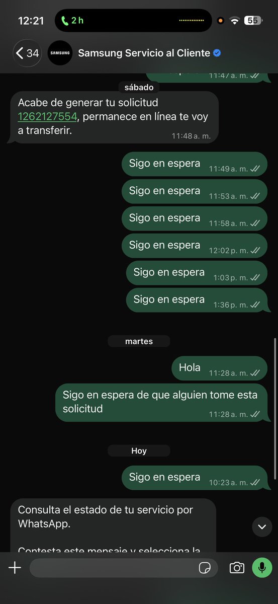 heberto28's tweet photo. @SamsungMexico Y así es como Samsung te bloquea, ya no puedes no responder ni hablar con una persona, te dejan en espera infinita, voy para 5 días en WhatsApp https://t.co/Jvc2SNVvvC