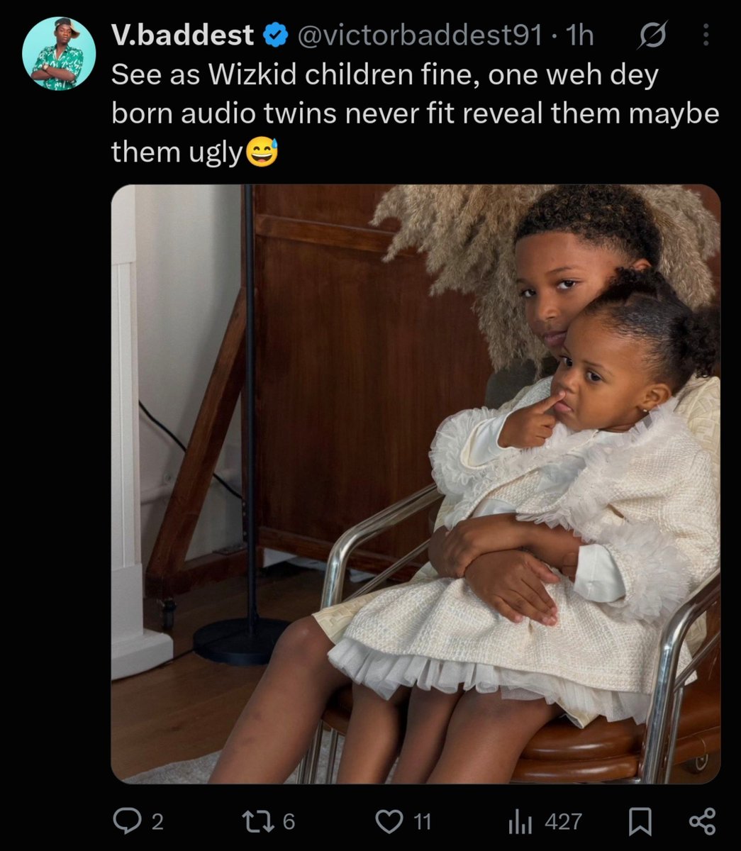 Adamisa41932's tweet photo. Wizkid FC go insults Artist and their Family but once dem do the same for Wizkid and family tears go flow like a river that day 

Una go cry tire 😁😂😆 https://t.co/PPiF2Hx3sJ