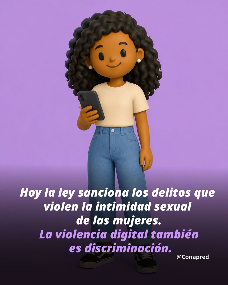 CONAPRED's tweet photo. 🟣Promovamos espacios seguros, libres de violencia y discriminación para todas las mujeres.
#PorLaIgualdad https://t.co/QMNAF4rEEA