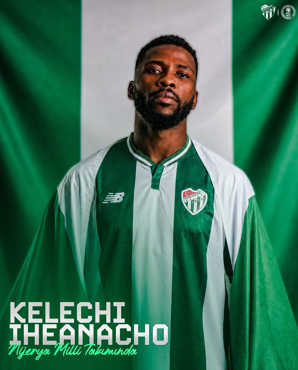 BursasporSk's tweet photo. Profesyonel futbolcumuz Kelechi Iheanacho, Nijerya Millî Takımı'nın Rusya ile oynayacağı maçın kadrosuna davet edilmiştir.

Futbolcumuzu tebrik ediyor, Nijerya Millî Takımı ile oynayacağı maçta başarılar diliyoruz. https://t.co/hVXpoyHjO3