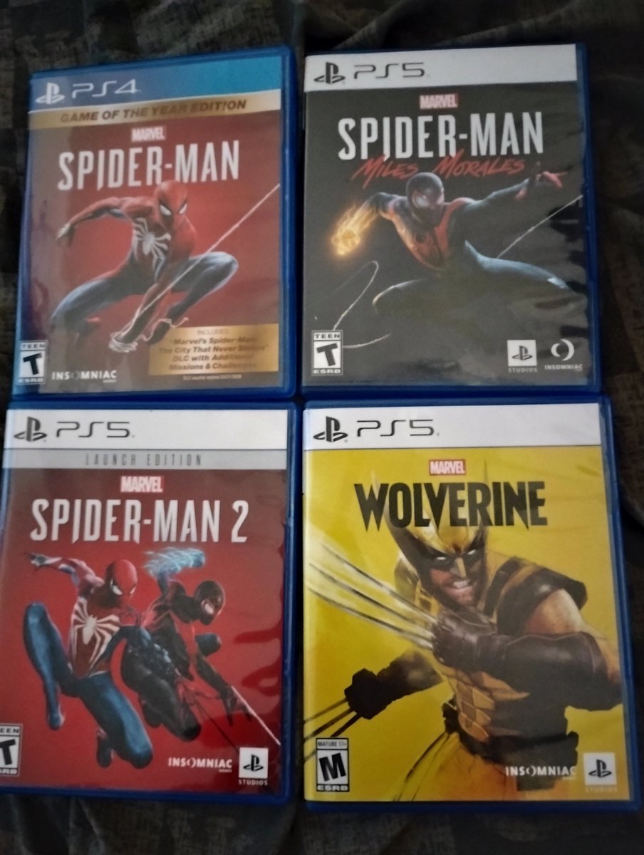 theshadfather87's tweet photo. Pretty damn cool to have all these.
#wolverineps5 #spidermanps4 #milesmorales #spiderman2 https://t.co/SvFDPooRwh