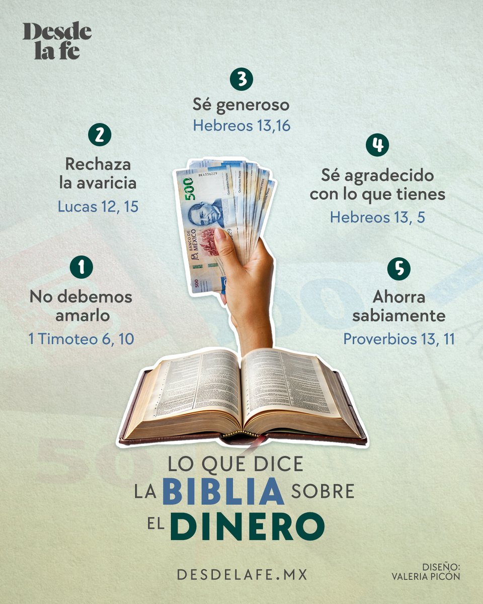 DesdeLaFeMx's tweet photo. ¿El dinero es malo? 💰🤔

¡La Biblia no lo condena, pero sí nos enseña a usarlo con responsabilidad!

Te contamos: https://t.co/1ouOs9v6XA

#Dinero #Biblia #Iglesia https://t.co/TDZOiTYaRU
