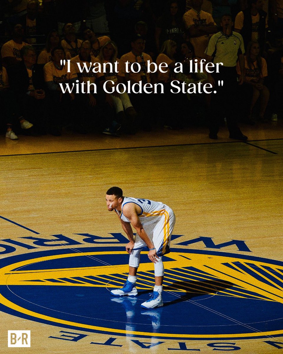 BleacherReport's tweet photo. Steph is not looking to go anywhere else but Golden State when talking about his next contract 💙💛

(Via @CNBC) https://t.co/urOkl8yD7v