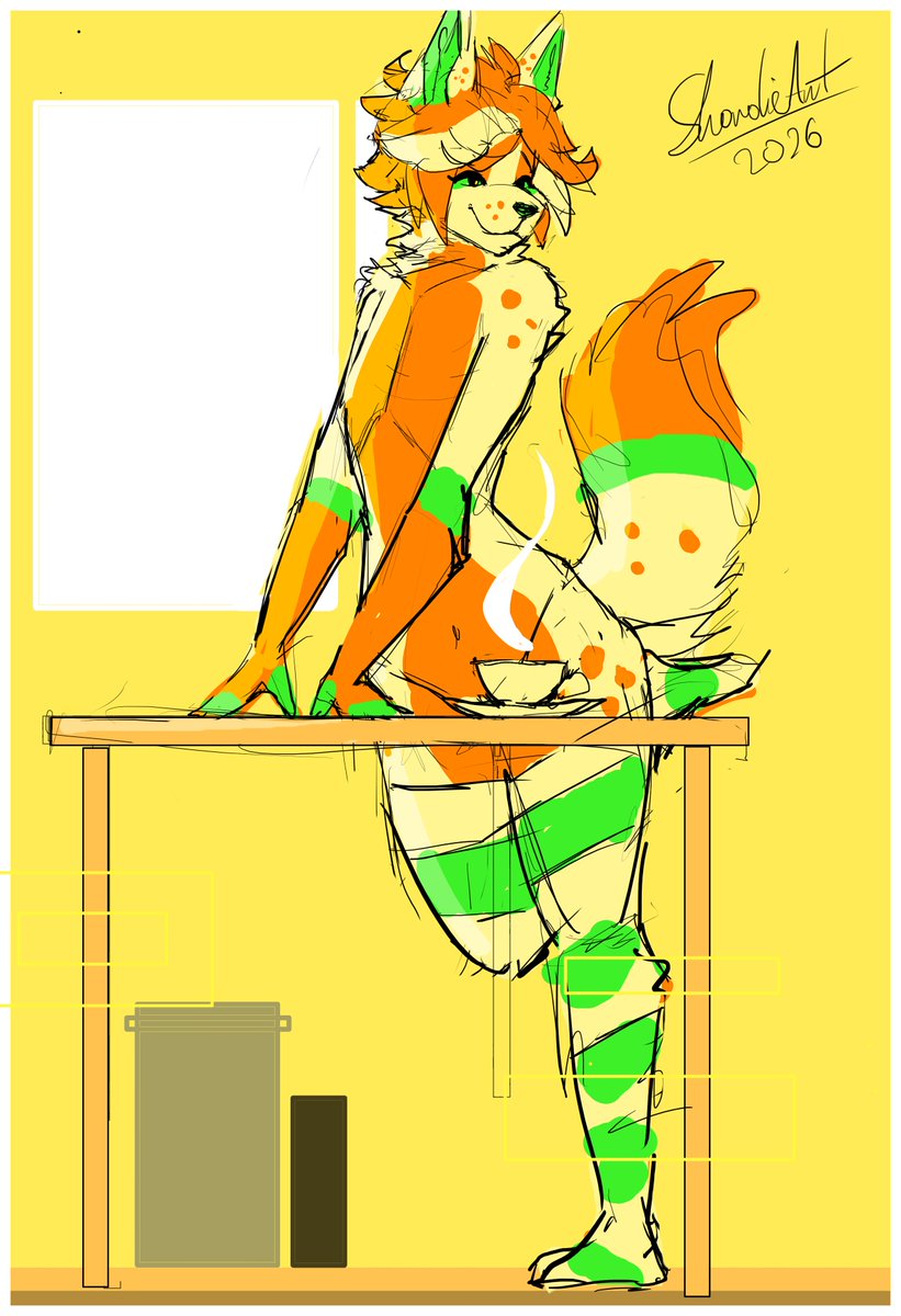 ShardieOnX's tweet photo. Morning coffee boyo 

#digital #furry #art #sketch #doodle #shardie #commissionsopen https://t.co/tD5MweceUR