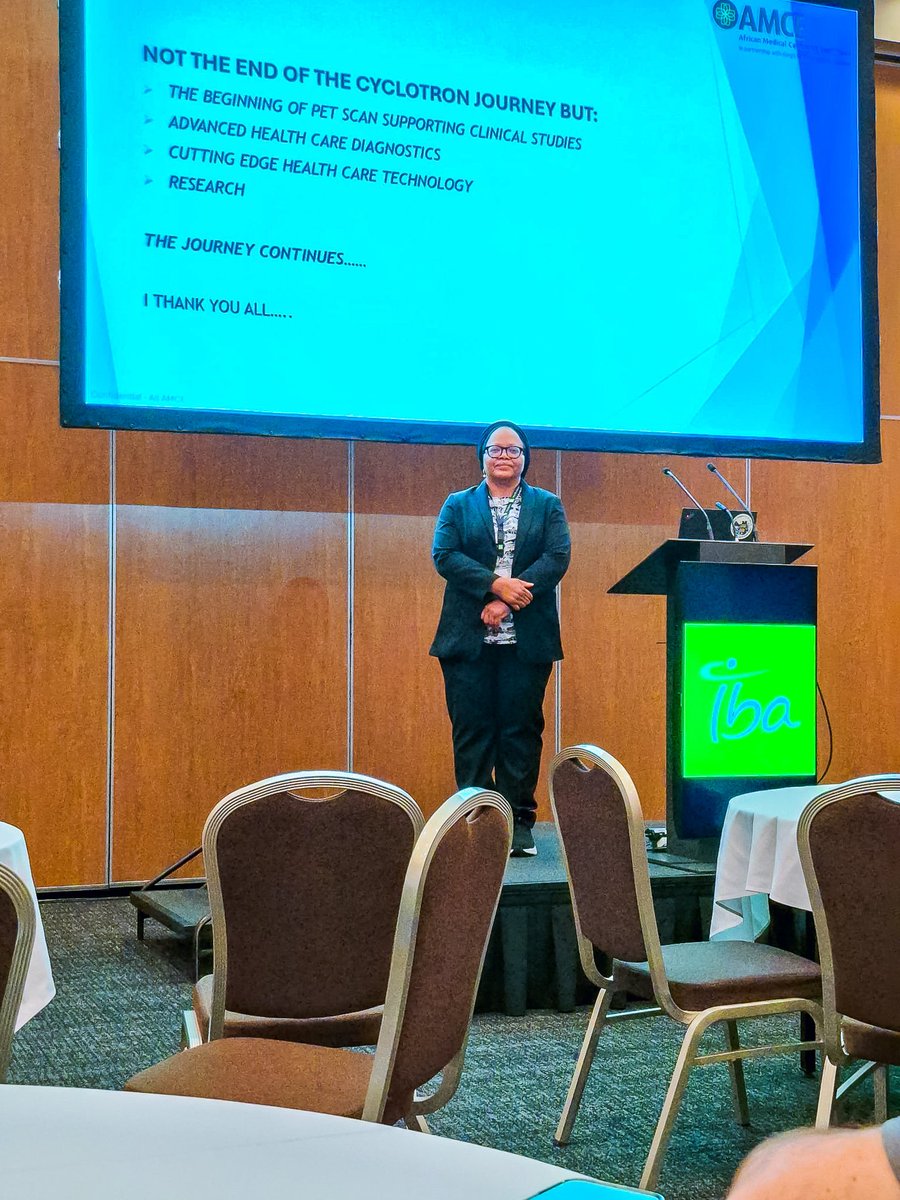 amce_africa's tweet photo. At the 15th IBA Cyclotron Users Meeting in Quebec, Canada, Dr. Aisha Umar delivered a presentation titled “From Groundbreaking to the First Scan: The AMCE Cyclotron Experience.
#AMCE
#PatientcentredCare
#NuclearMedicine
#OneYearAnniversary https://t.co/HepEpW53x9