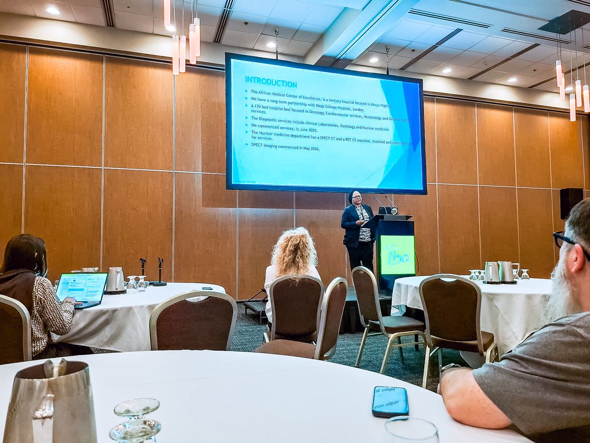 amce_africa's tweet photo. At the 15th IBA Cyclotron Users Meeting in Quebec, Canada, Dr. Aisha Umar delivered a presentation titled “From Groundbreaking to the First Scan: The AMCE Cyclotron Experience.
#AMCE
#PatientcentredCare
#NuclearMedicine
#OneYearAnniversary https://t.co/HepEpW53x9