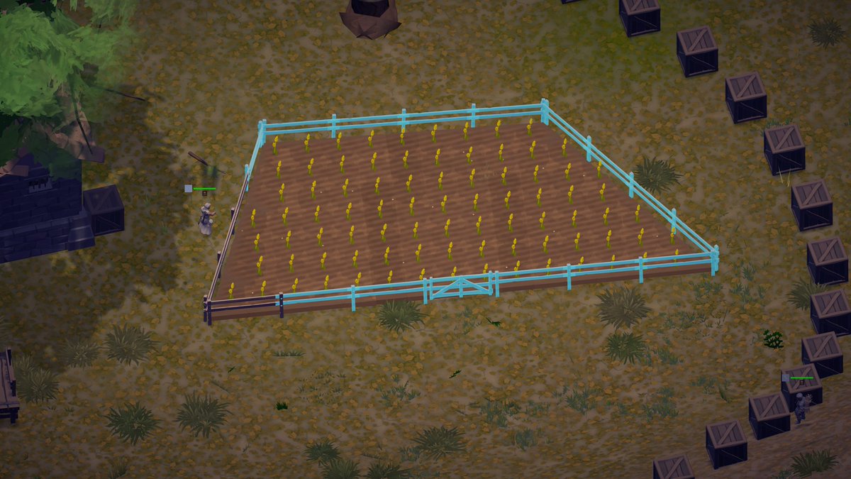 SpringFallGame's tweet photo. Fences go down by dragging now. 🔨 Pick a corner, pull, let go, and it solves the run and the post spacing for you.

The old way was one panel at a time and I would rather not talk about the old way.

#BaseBuilding #IndieGame 🌱🍂 https://t.co/UPN7Nm5l9d