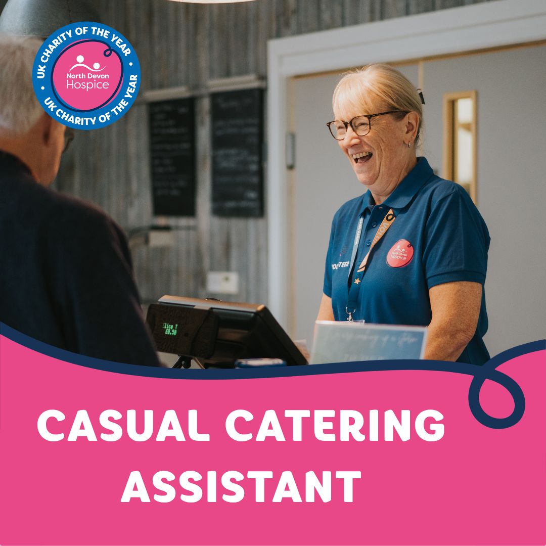 NDevonHospice's tweet photo. We're recruiting! Come join the hospice team and make a difference... Find out more at: https://t.co/EAqFqU0lD7 

Casual Catering Assistant - Closing Date:  25th September 2026 https://t.co/zhwaA25mSj