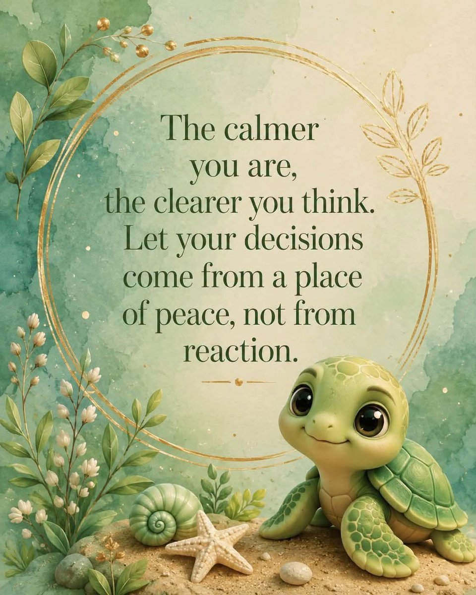LifeWithJohn's tweet photo. The calmer you are, the clearer you think.
Let your decisions come from a place of
peace, not from reaction. https://t.co/tFrHCAbxtw