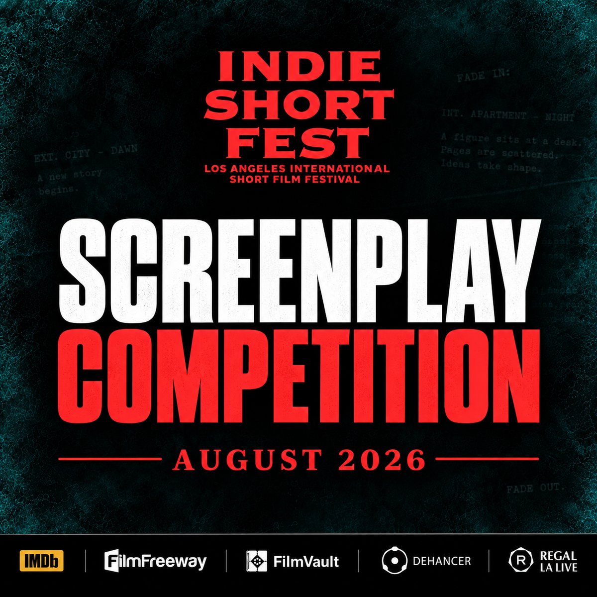 indieshortfest's tweet photo. Congratulations to the award winners of the August 2026 Screenplay Competition.

Explore the results here: https://t.co/lfQfowPNg8

#IndieShortFest #ScreenplayCompetition #Screenwriters #AwardWinners #August2026 #ShortScreenplay #Screenwriting #IndependentFilm #FilmFestival https://t.co/Va6kuDkPuq