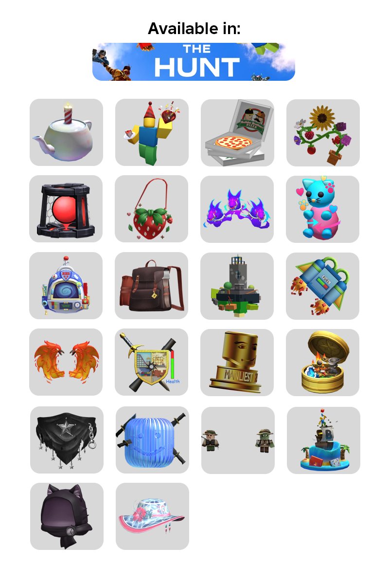 4Lulzy's tweet photo. That's a lot of items - Each game in The Hunt appears to have their own individual prize. https://t.co/Rz4v7GDz3c