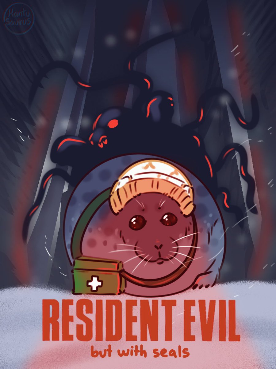 kantusaurus's tweet photo. A little fanart, Resident Evil of 2026 is already a classic in my collection of things to see on Halloween. 👀 🎃 

#sealtwt #art https://t.co/PSETOOhD9p