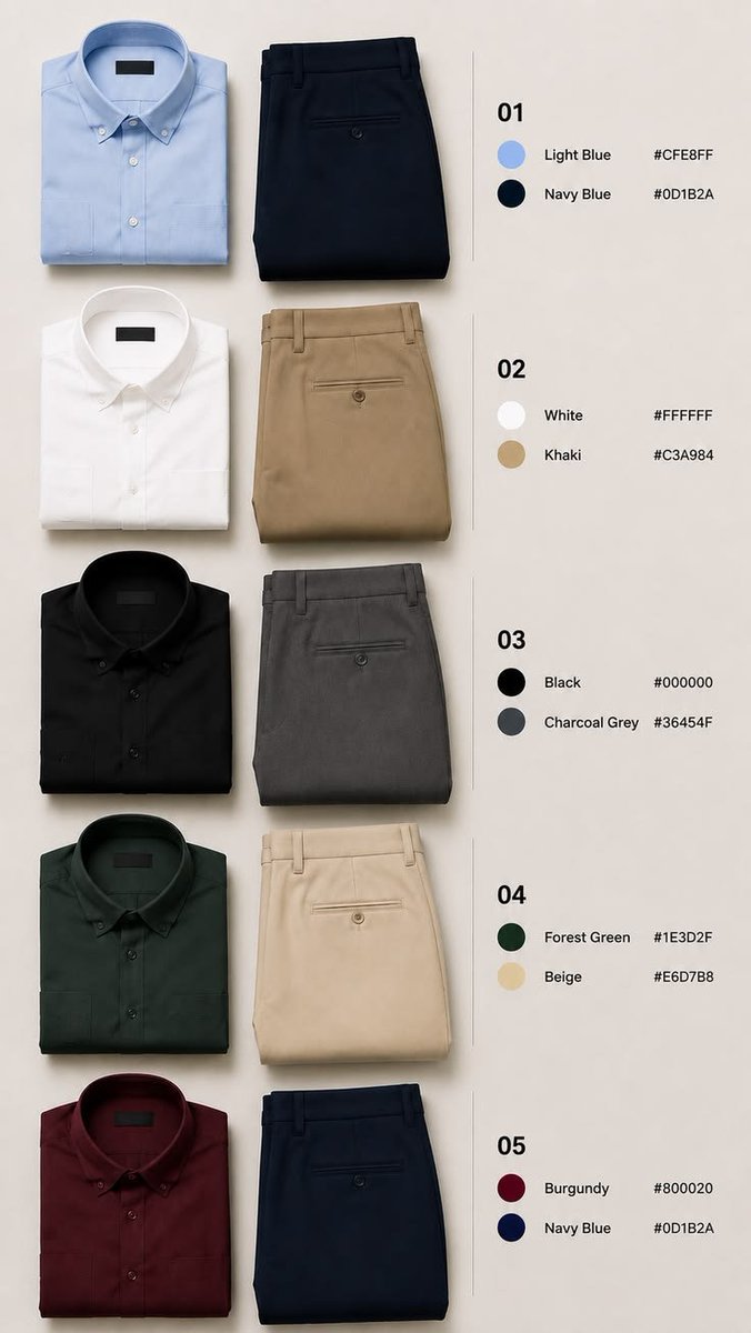 manly_talks's tweet photo. Men’s Clothes Color Combinations. https://t.co/dJLVPzhpVy