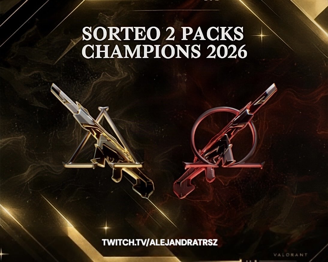 Alejandratrsz's tweet photo. 🏮🧧 CHAMPIONS 2026 · SHANGHAI 🐉🧧

🎁 2 PACKS DE CHAMPIONS
🏆 2 GANADORES

🪭 Etiqueta a 1 amigo
🪭 Sígueme en Twitch
🪭 ESTAR PRESENTE EN EL STREAM

📅 25 SEP · 9 PM

🏮 ˚₊‧ ───── 🧧 ───── ‧₊˚ 🐉

@VALORANT @VALORANTes https://t.co/8kC22nsHLS