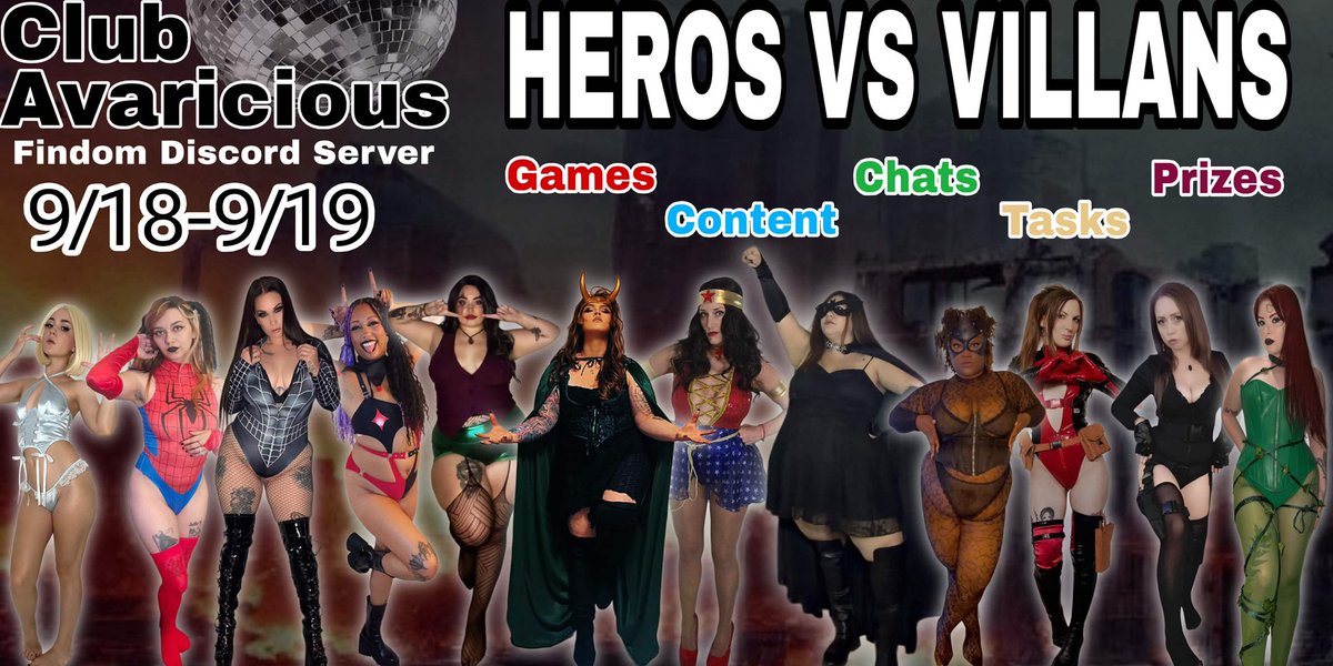 GoddessxAnna11's tweet photo. Are you on discord? 
@ClubAvaricious has our event starting at 12cst!
Want to earn some exclusive content? Don’t you want to please 12 hot Dommes? Another question.. Marvel or DC? 

https://t.co/3ThtMgptzK https://t.co/YRY5uO9Hgj