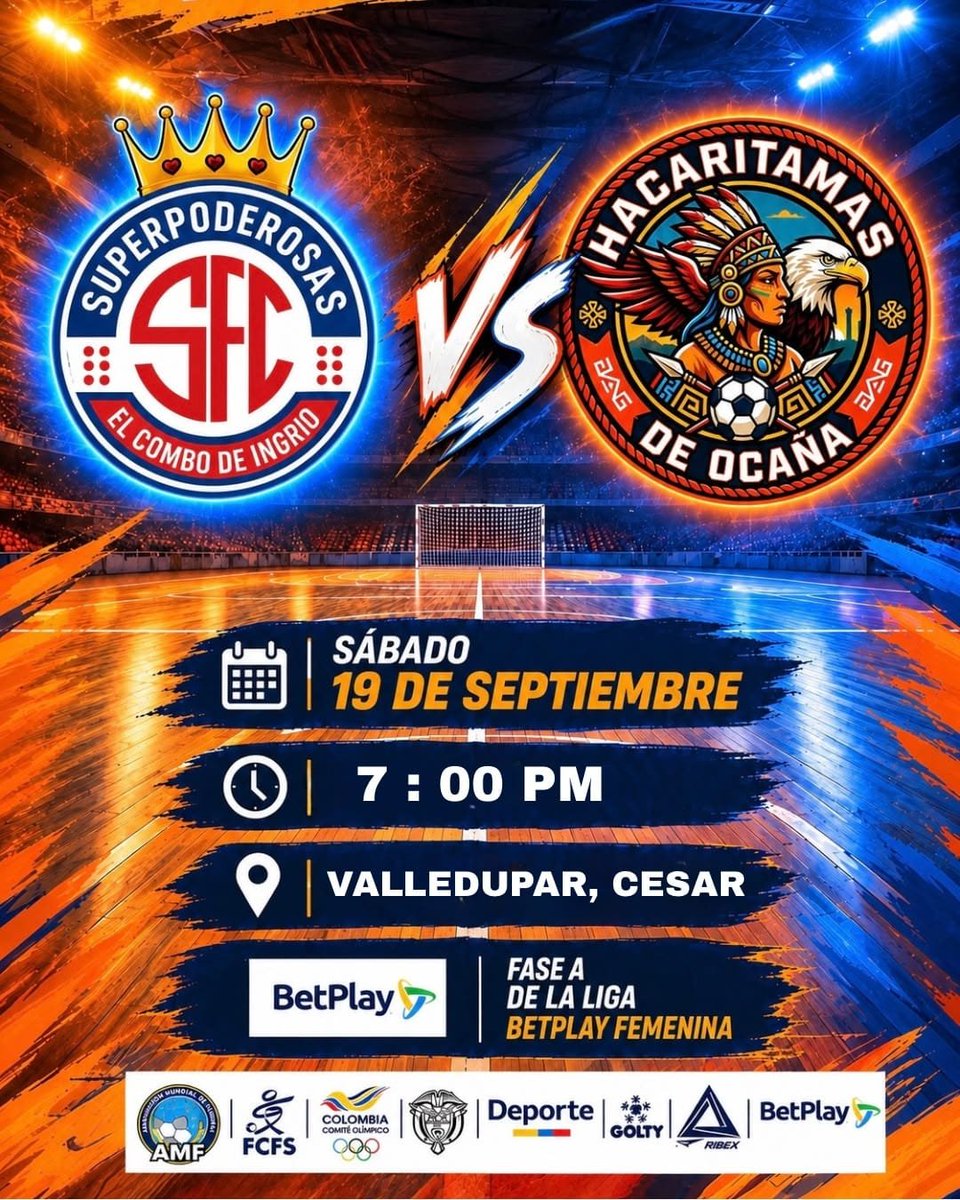 ClaroJure's tweet photo. #FutbolDeSalón

El equipo HACARITAMA DE OCAÑA viajará este fin de semana a la capital del Cesar en su debut en la Liga Femenina del fútbol de salón profesional.

Se espera el respaldo de la afición y empresa ocañera a este hermoso proceso esperado por muchos años. https://t.co/tto4zpuQFV
