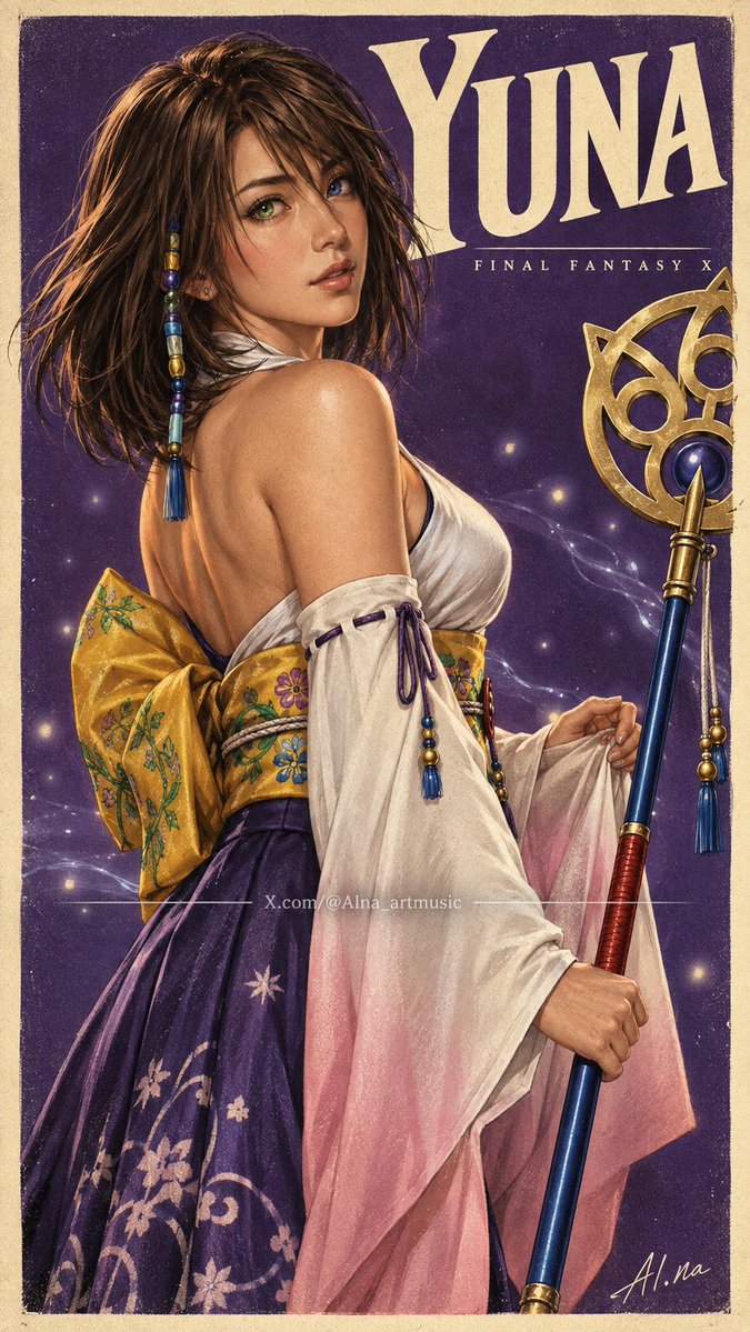 AIna_artmusic's tweet photo. OMG 😱 This Retro animation-inspired Final Fantasy style looks incredible.

I especially love how each one keeps a totally different energy.

Who’s your favorite — Tidus, Yuna, Rikku, or Lulu? 👀

#FinalFantasy #FFX #FinalFantasyX #Tidus #Yuna #Rikku #Lulu #Spira #AIArt #GPT6 #Astra