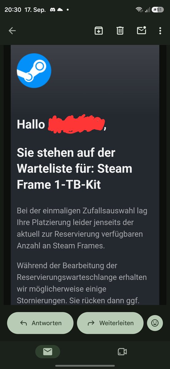 LostBoyJ487353's tweet photo. @HardwareSteam Waitlist, sad :( https://t.co/zloGr77YQZ