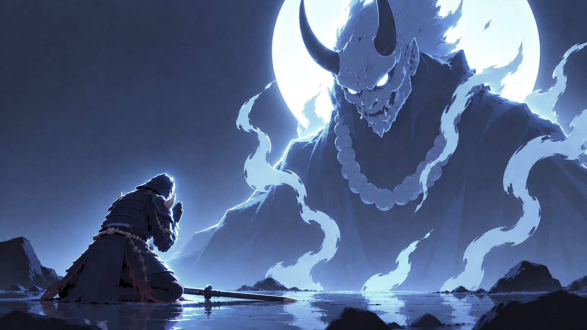 DarcnessNFT's tweet photo. One mask. One blade. One fate.

The Oni chooses who may pass.

The gates are open.

Apply here: https://t.co/QyckyDfWJi https://t.co/BHoaWKBnno