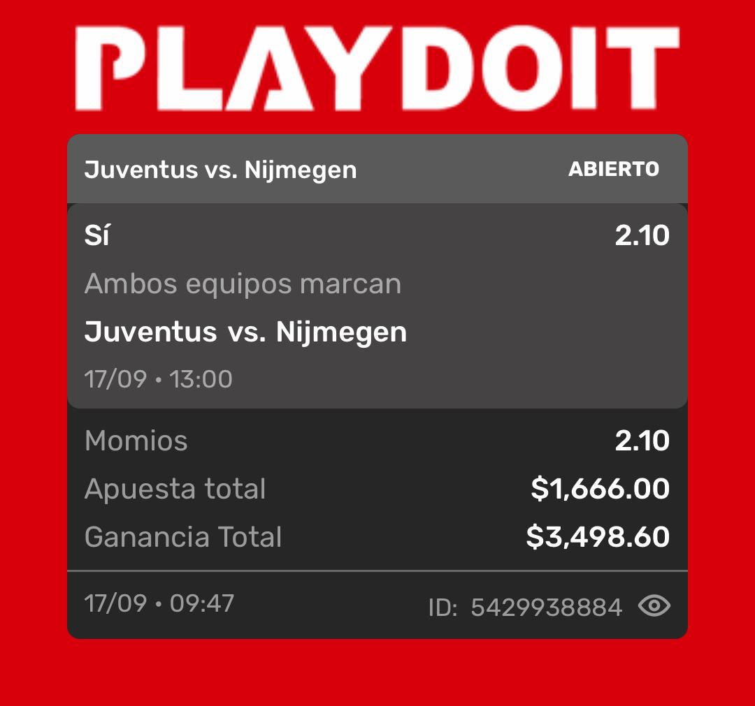JustPickswinner's tweet photo. π₯π₯ PICK DEL DΓA β½ π₯π₯
EUROPA LEAGUE
β½ JUVENTUS vs NIJMEGEN
π¨ AMBOS EQUIPOS MARCAN β SΓ π¨
π° CUOTA: 2.10
π― PICK ESPECIAL
π₯ BTTS β SΓ β½
π₯ CUOTA 2.10 PARA BUSCAR OTRO VERDE π’
π₯ VAMOS CON TODO
π ΒΏQUIΓN SE SUBE?
π₯π₯ JUST PICKS π₯π₯
#JustPicks #Juventus #Nijmegen #BTTS #AmbosMarcan #SoccerPicks #FootballPicks #PicksDelDia #Pronosticos #ApuestasDeportivas #SoccerBetting #PicksMexico β½π₯